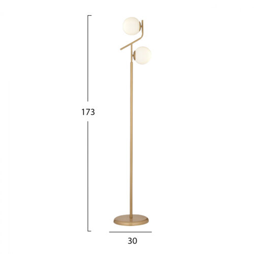 Lampa de podea cu 2 lumini auriu alb 30x15x173 cm 2