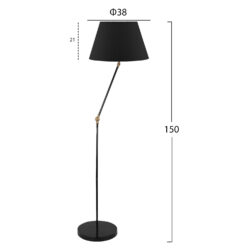 Lampa de podea cu brat reglabil negru 21x38x150 cm 2