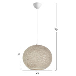 Lustra sfera tip pendul bej 20x21x70 cm 2