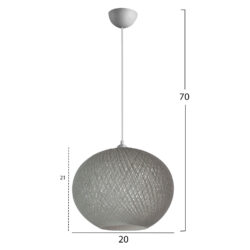 Lustra sfera tip pendul gri 20x21x70 cm2