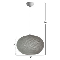 Lustra sfera tip pendul gri 40x21x70 cm2