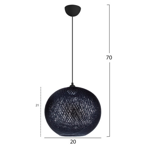 Lustra sfera tip pendul negru 20x21x70 cm 2