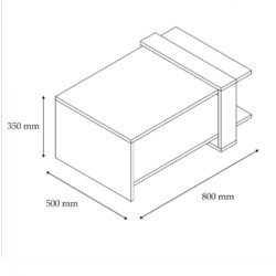 Masuta living nuanta nuc alb 80x55x35 cm3