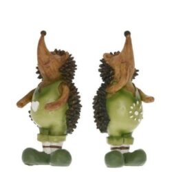 Figurina ceramica arici in picioare verde 18 cm