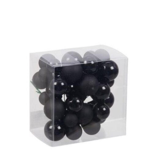 Set 24 globuri sticla negru mix 2-2.5-3 cm