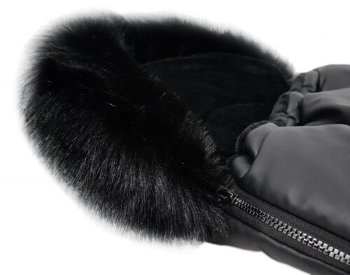 sac de dormit pentru carucior ibebe cu blanita si interior fleece negru 017198
