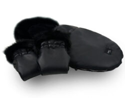 sac de dormit pentru carucior ibebe cu blanita si interior fleece negru 685567