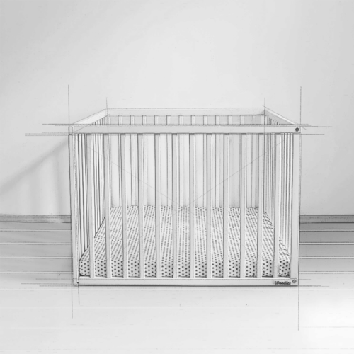 tarc de joaca din lemn alb pentru copii si bebelusi interior 88 x 88 cm 076930