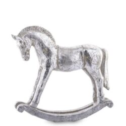 Figurina calut balansoar argintiu 19x19x5 cm