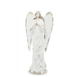 Figurina inger alb antichizat 40x19.5x11 cm