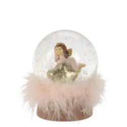 Glob zapada cu figurina roz 10 cm LED