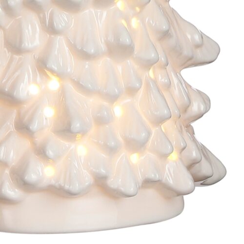 Decoratiune brad alb LED 38.5x17.5 cm2