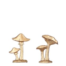 Decoratiune ciuperci auriu 8.5x2.5x11 cm