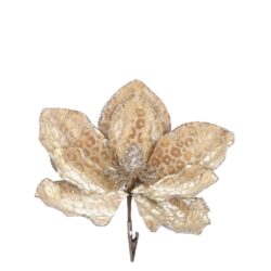 Floare artificiala magnolia clips champagne 4x18 cm