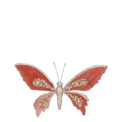 Ornament fluture clips roz 20x13x2 cm
