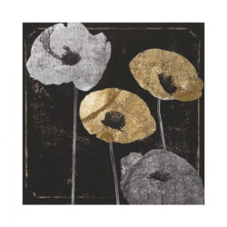 Tablou canvas model flori negru auriu 45x45 cm