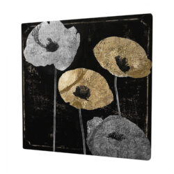 Tablou canvas model flori negru auriu 45x45 cm4