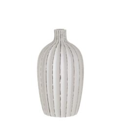 Vaza ceramica alb antichizat 12x22 cm