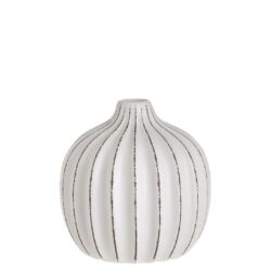 Vaza ceramica alb antichizat 13x14 cm