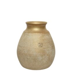 Vaza ceramica aurie handmade 24x26 cm