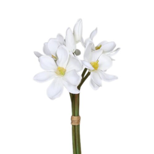 Buchet x6 magnolia artificiala alba – 28 cm
