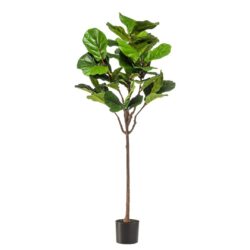 Ficus artificial Lyrata in ghiveci negru din plastic – 155 cm