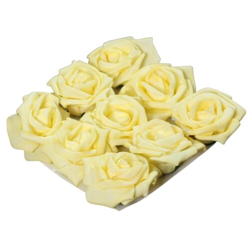 Set x9 capete trandafiri artificiali galbeni – 7 cm