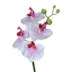 Orhidee artificiala alb-mov – 46 cm