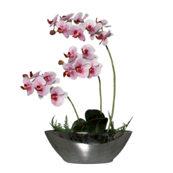 Orhidee artificiala alb-roz in ghiveci – 54 cm