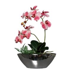 Orhidee artificiala roz in ghiveci – 40 cm