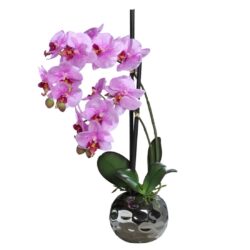 Orhidee artificiala roz in ghiveci – 50 cm