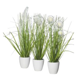 Set x3 iarba artificiala decorativa in ghiveci - 36 cm