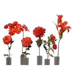 Set x6 flori artificiale portocalii – 64 cm