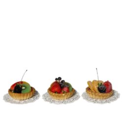 Tarta artificiala decorativa cu fructe – 8×4 cm