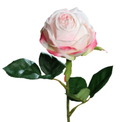 Trandafir artificial alb-roz – 46 cm