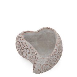 Ghiveci ceramica forma inima model antichizat 17x11x6 cm