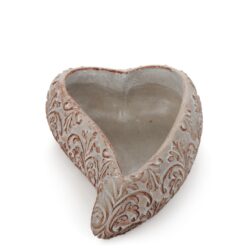 Ghiveci ceramica forma inima model antichizat 23x15x6.5 cm