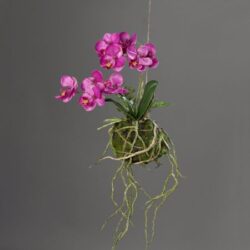 aranjament orhidee artificiala mov cu sfoara 26 cm 810