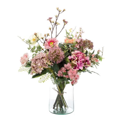buchet flori artificiale roz 1473
