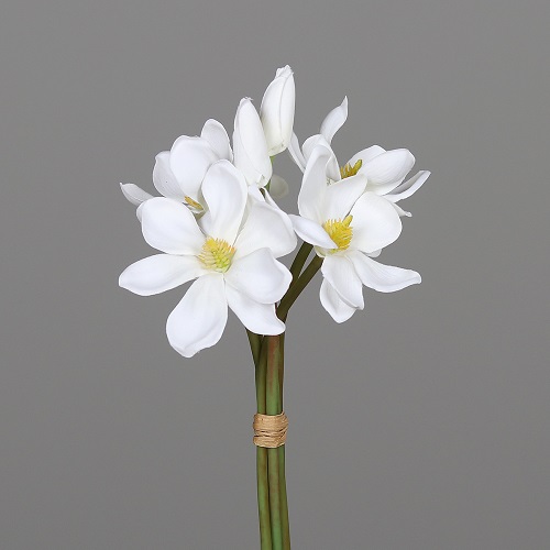 buchet x6 magnolia artificiala alba 28 cm 1371