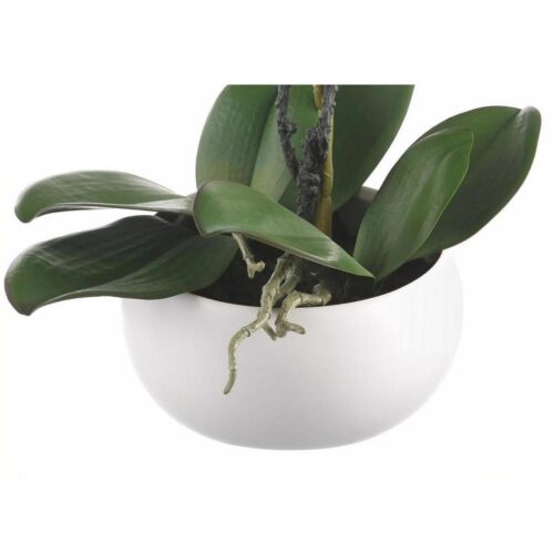 orhidee artificiala alb mov in ghiveci ceramic 25 cm 1038