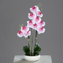 orhidee artificiala alb roz in ghiveci ceramic 36 cm 960