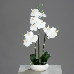 orhidee artificiala alba in ghiveci ceramic 36 cm 965