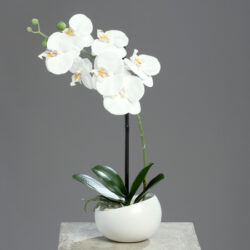 orhidee artificiala alba in ghiveci ceramic 40 cm 942