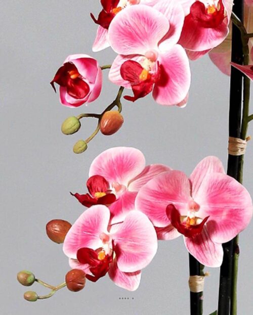 orhidee artificiala roz crem in ghiveci ceramic 1173