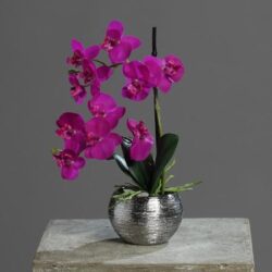 orhidee artificiala roz in ghiveci ceramic 30 cm 1026
