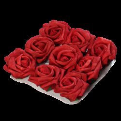 set x9 capete trandafiri artificiali rosii 7 cm 423