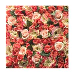 tablou capete trandafiri artificiali roz 40x40 cm 659