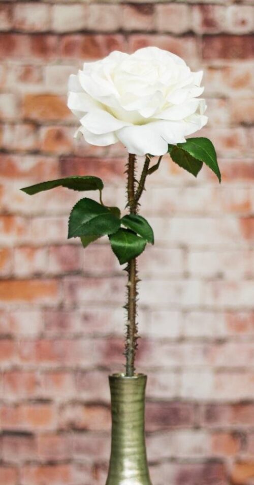 trandafir artificial alb 60 cm 2084