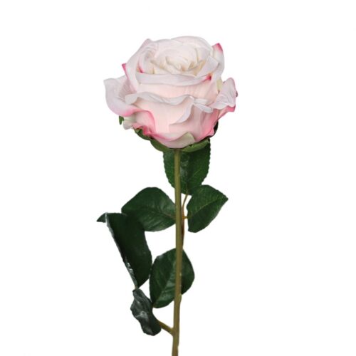 trandafir artificial alb roz 56 cm 682